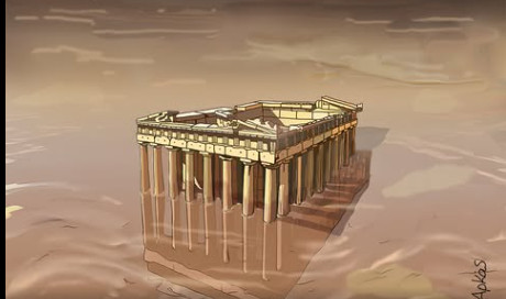 Η καταστροφική καλημέρα του Αρκά: Ο Παρθενώνας πνίγεται από την κακοκαιρία Byron