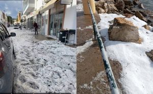 Το έστρωσε στη Λέρο ανήμερα τα Χριστούγεννα – Ισχυρή χαλαζόπτωση