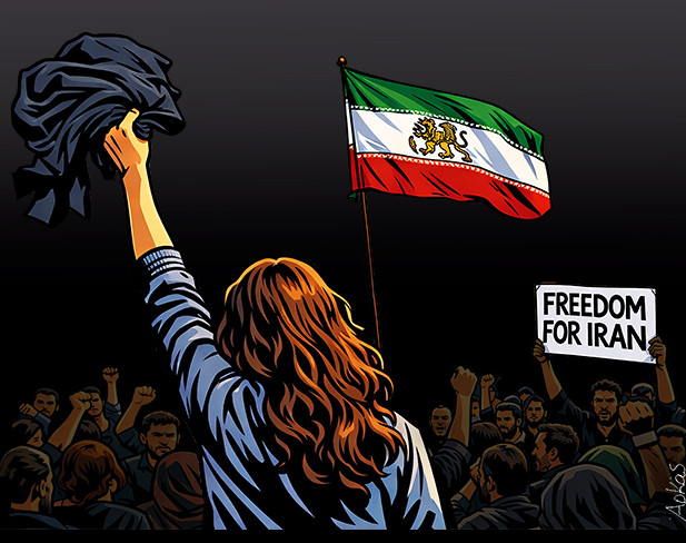 Η γροθιά της ελευθερίας: Το δυνατό σκίτσο του Αρκά για το Ιράν
