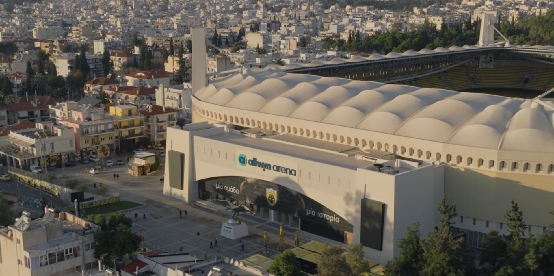 &Mu;&epsilon; &Omicron;&lambda;&upsilon;&mu;&pi;&iota;&alpha;&kappa;ό &omicron; &pi;&rho;ώ&tau;&omicron;&sigmaf; &alpha;&gamma;ώ&nu;&alpha;&sigmaf; &tau;&eta;&sigmaf; &Alpha;&Epsilon;&Kappa; &sigma;&tau;&eta;&nu; Allwyn Arena: &Omicron;&lambda;&omicron;&kappa;&lambda;&eta;&rho;ώ&theta;&eta;&kappa;&epsilon; &eta; &mu;&epsilon;&tau;&omicron;&nu;&omicron;&mu;&alpha;&sigma;ί&alpha; &tau;&omicron;&upsilon; &gamma;&eta;&pi;έ&delta;&omicron;&upsilon; (&beta;ί&nu;&tau;&epsilon;&omicron;)