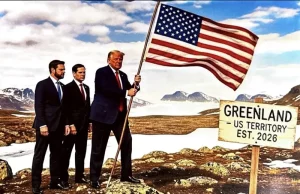 Ο Τραμπ καρφώνει την αμερικανική σημαία στη Γροιλανδία – Το σκίτσο που προκαλεί