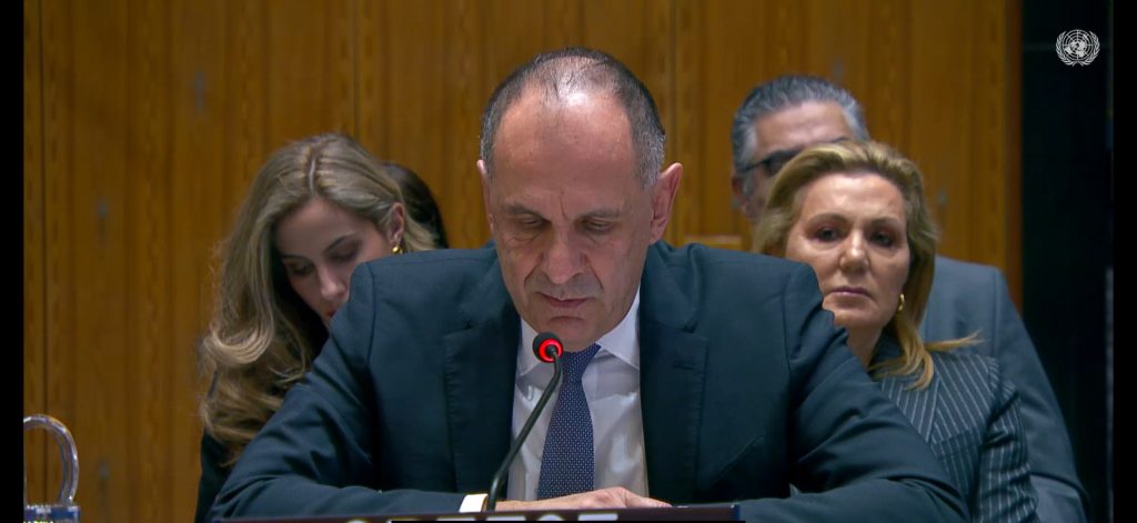 Παρέμβαση Γεραπετρίτη στο Σ.Α του ΟΗΕ: Η μελλοντική ανοικοδόμηση της Γάζας να εδράζεται σε νομιμοποιημένες δομές διακυβέρνησης