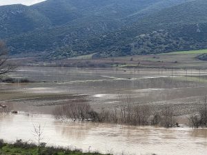 Υπερχείλισε ο Πηνειός στην Λάρισα – Πλημμύρισαν αγροτικές καλλιέργειες