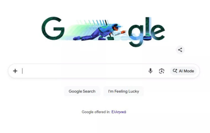 Google Doodle αφιερωμένο στο κέρλινγκ για τους Χειμερινούς Ολυμπιακούς Αγώνες Μιλάνο – Κορτίνα 2026