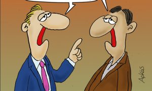 Ο Αρκάς και η «Ένωση Ψευτών»: Ένα σκίτσο για την πολιτική υποκρισία