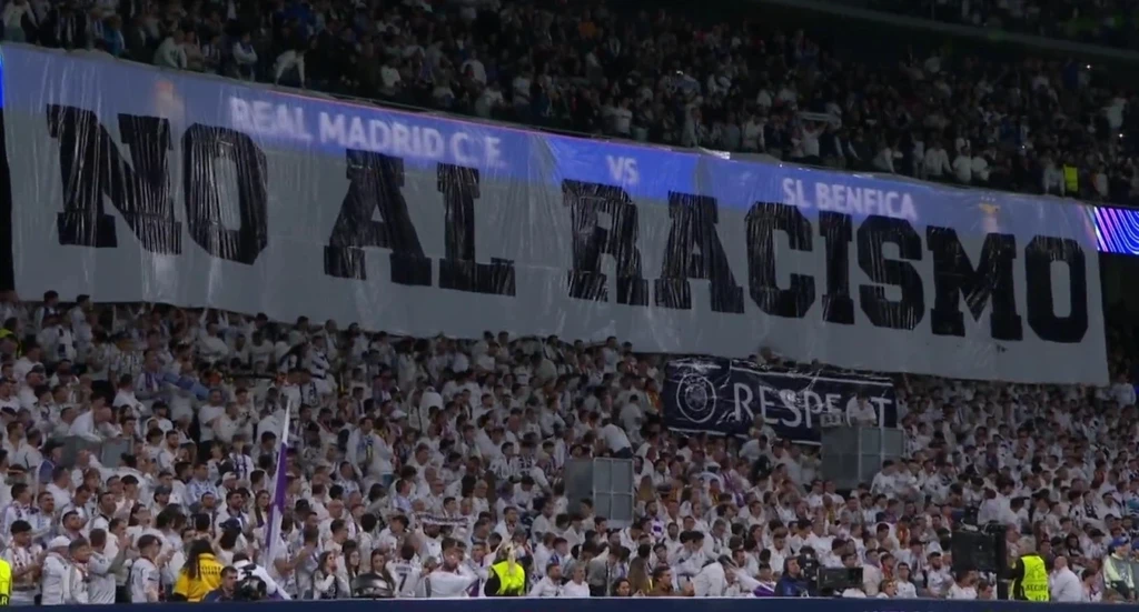 Πανό κατά του ρατσισμού στο «Μπερναμπέου» πριν το Ρεάλ Μαδρίτης-Μπενφίκα (pic)