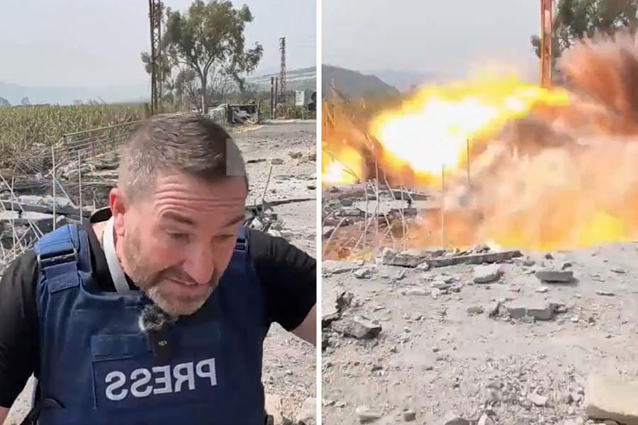 Βίντεο ντοκουμέντο από Λίβανο: Πύραυλος σκάει δίπλα σε ρεπόρτερ – Βροχή από θραύσματα πέφτουν πάνω του