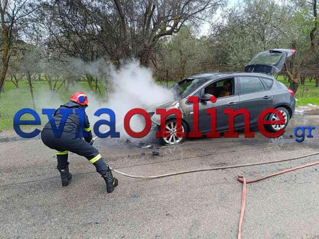Λαχτάρησε οικογένεια από Εύβοια: Αυτοκίνητο τυλίχθηκε στις φλόγες εν κινήσει
