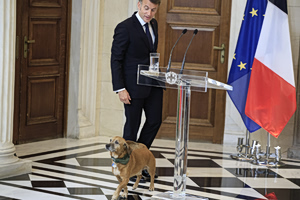 Όταν ο Μακρόν γνώρισε τον… Πίνατ: Χαρές και χάδια στο Μαξίμου με τον σκύλο του Μητσοτάκη