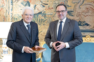 Συνάντηση του Προέδρου της Ιταλικής Δημοκρατίας, Sergio Mattarella,  και του Θοδωρή Κυριακού, Προέδρου του Ομίλου Antenna, στη Ρώμη