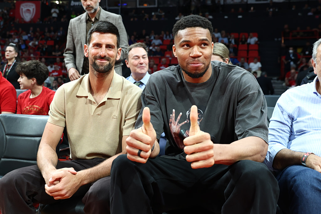 EuroLeague: Αντετοκούνμπο και Τζόκοβιτς μαζί στο ΣΕΦ για το Ολυμπιακός – Μονακό (pics)