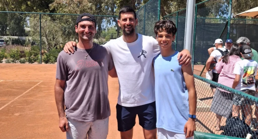 Ο Ραφαήλ Παγώνης προπονήθηκε με τον Τζόκοβιτς (pic)