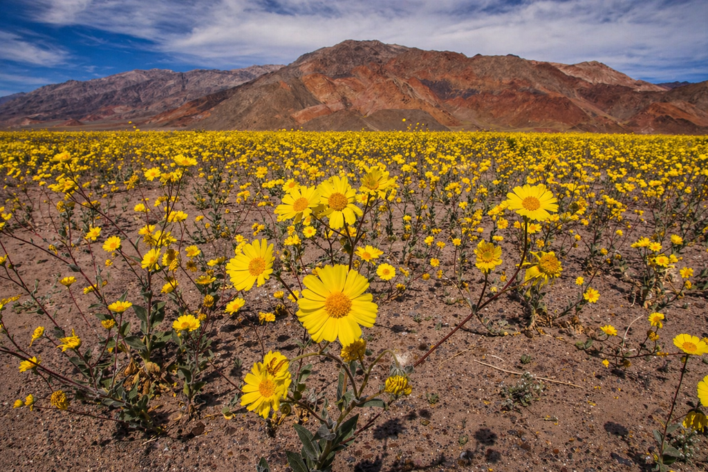 Κοιλάδα του Θανάτου: Εντυπωσιακή «έκρηξη» ανθοφορίας στην πιο άνυδρη περιοχή της Βόρειας Αμερικής