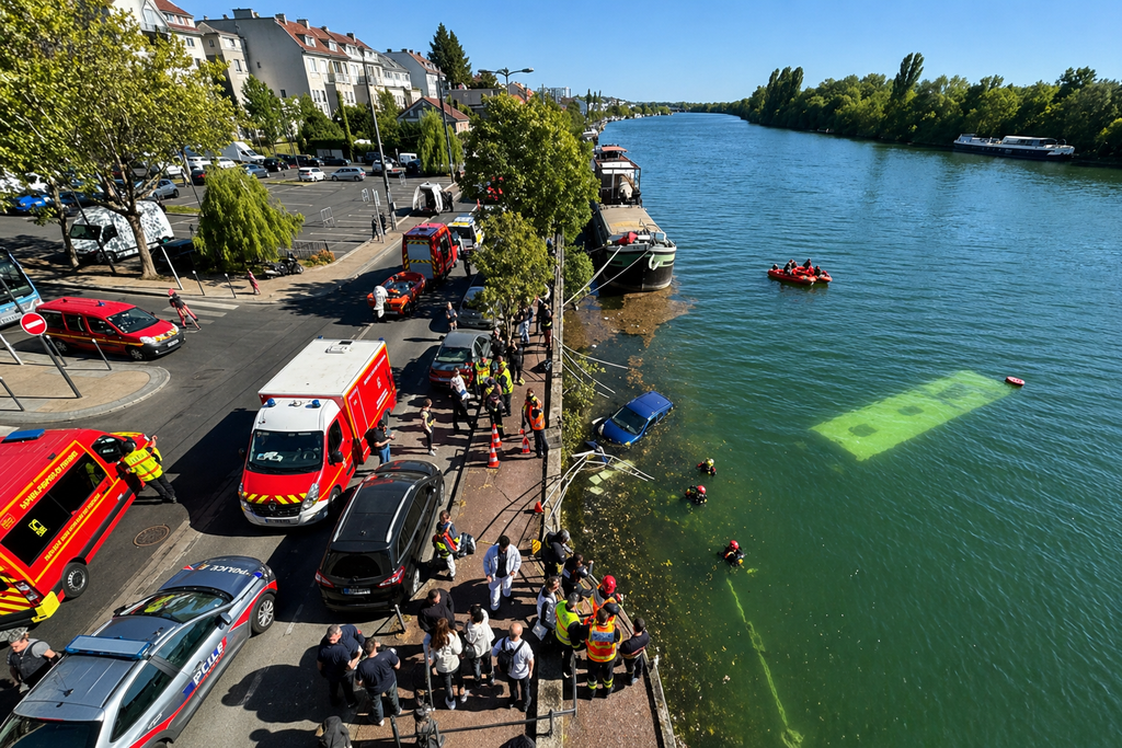 Απίστευτες εικόνες στον Σηκουάνα: Λεωφορείο έπεσε μέσα στο ποτάμι – Σώθηκαν οι τέσσερις επιβαίνοντες