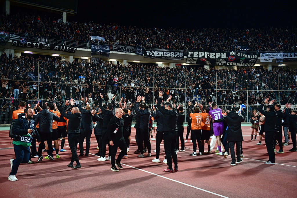 Πανζουρλισμός στις κερκίδες του ΟΦΗ από τους φίλους των Κρητικών (vid)