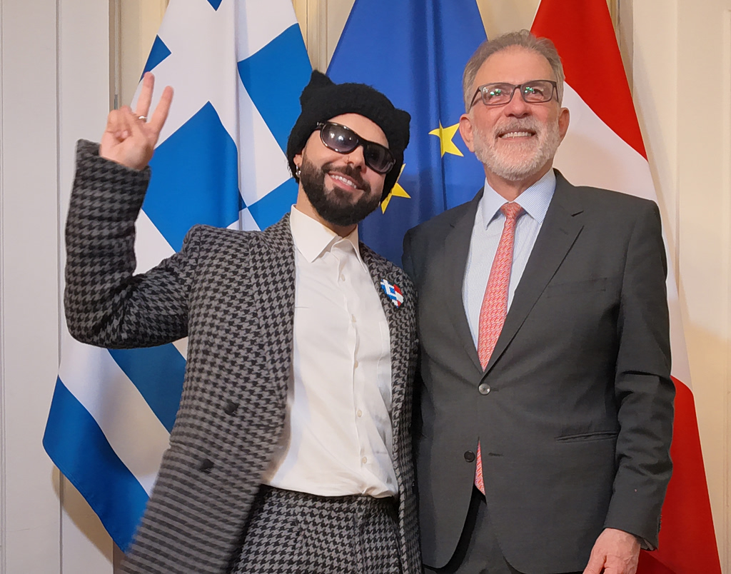 Συνάντηση του Έλληνα πρέσβη στην Αυστρία με τον Ακύλα και την ελληνική αποστολή της Eurovision