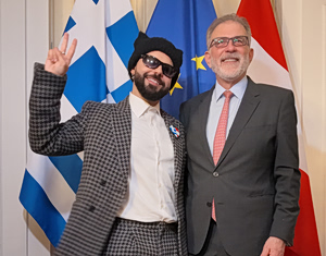 Συνάντηση του Έλληνα πρέσβη στην Αυστρία με τον Ακύλα και την ελληνική αποστολή της Eurovision