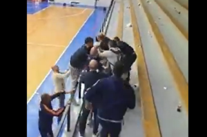 Σκαρφάλωσε και στην εξέδρα μετά τη γροθιά σε αντίπαλο ο Κάλινιτς (vid)