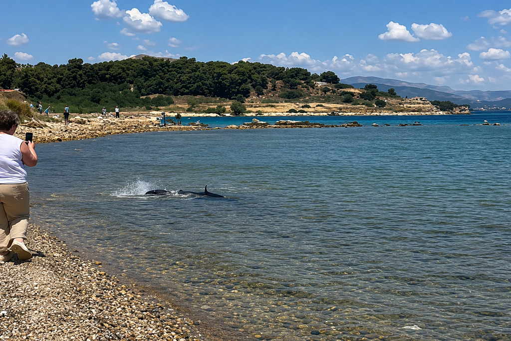 Καρχαρίας μήκους 2,5 μέτρων εμφανίσθηκε στα αβαθή σε παραλία στις Κεχριές Κορίνθου