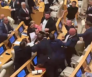 Αρένα μάχης το κοινοβούλιο της Γεωργίας: Άγριο και… εντατικό ξύλο μεταξύ βουλευτών
