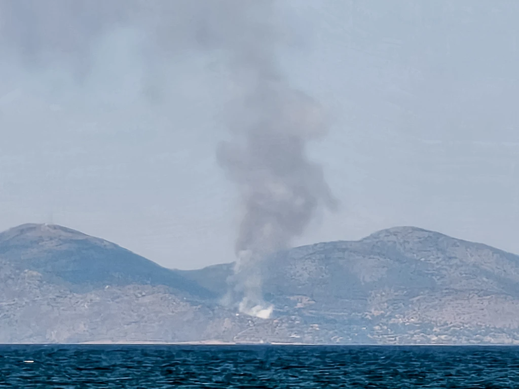 Φωτιά κοντά σε σπίτια στα Σελίνια Σαλαμίνας – Μήνυμα από το 112 για απομάκρυνση προς την παραλία