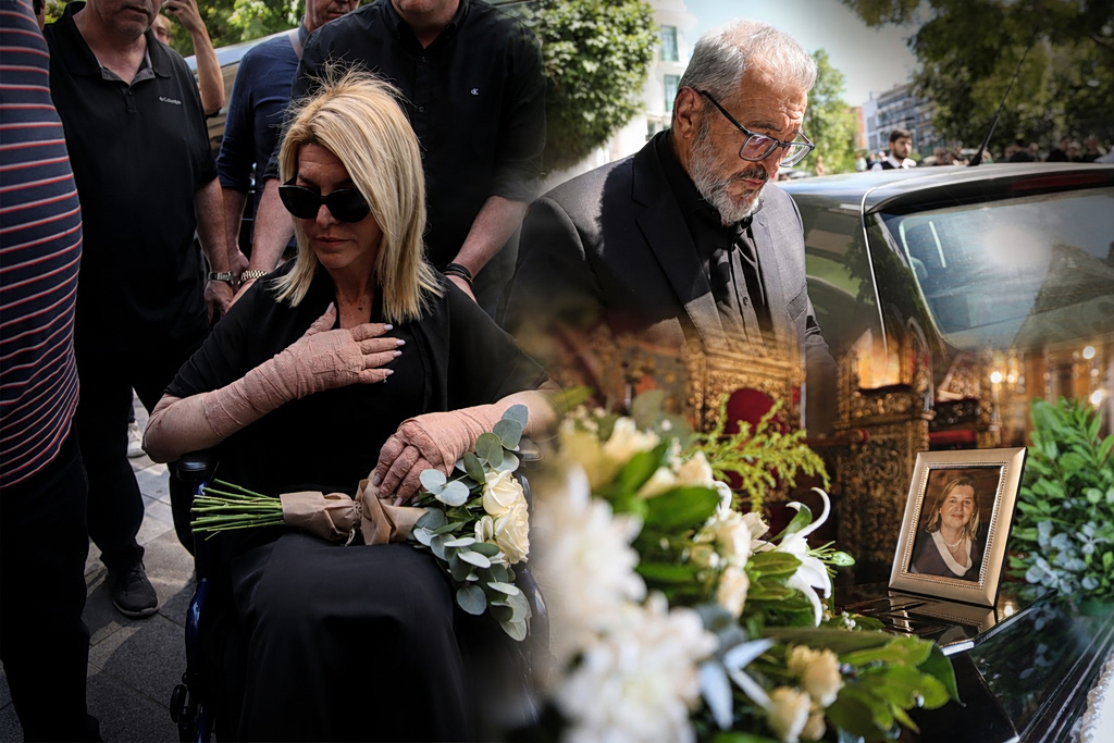 Κοζάνη: Σε κλίμα οδύνης το τελευταίο «αντίο» στη Βάγια Νέστορα – Με ιδιωτικό ασθενοφόρο έφτασε στον ναό η κόρη της, Αφροδίτη
