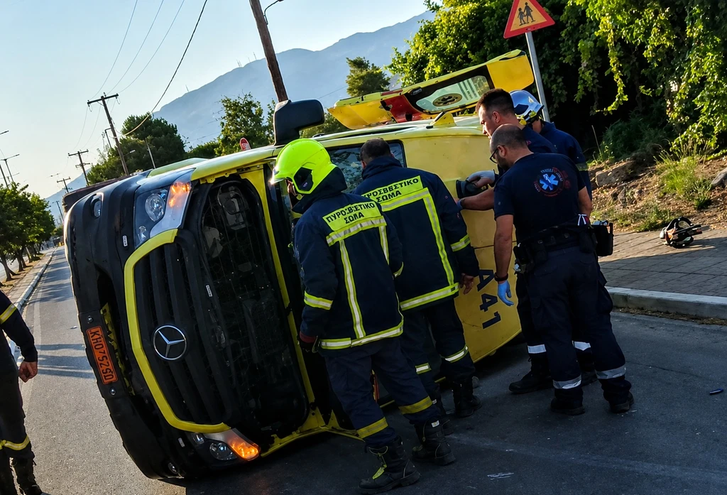 Χανιά: Συγκλονίζουν οι λεπτομέρειες της ανατροπής του ασθενοφόρου – Ο διασώστης έκανε ΚΑΡΠΑ και εκτινάχθηκε από το όχημα